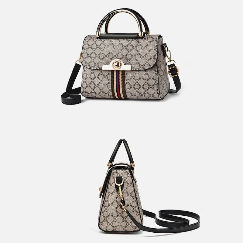 Damen Clamshell Schnalle Handtasche Abnehmbarer Riemen Retro Umhängetasche