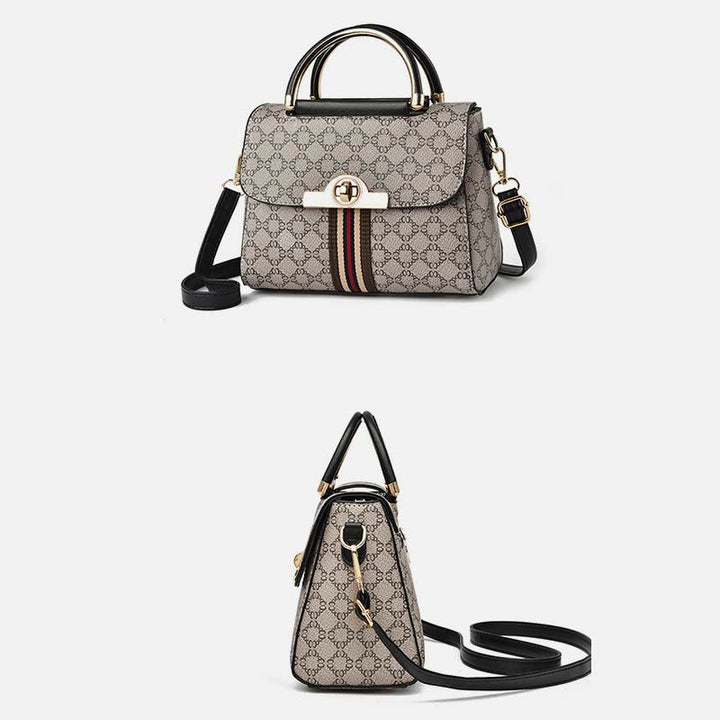 Damen Clamshell Schnalle Handtasche Abnehmbarer Riemen Retro Umhängetasche
