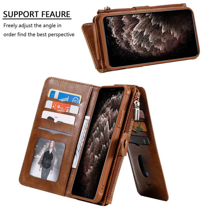Abnehmbare magnetische Vintage-Brieftaschenhülle für das iPhone