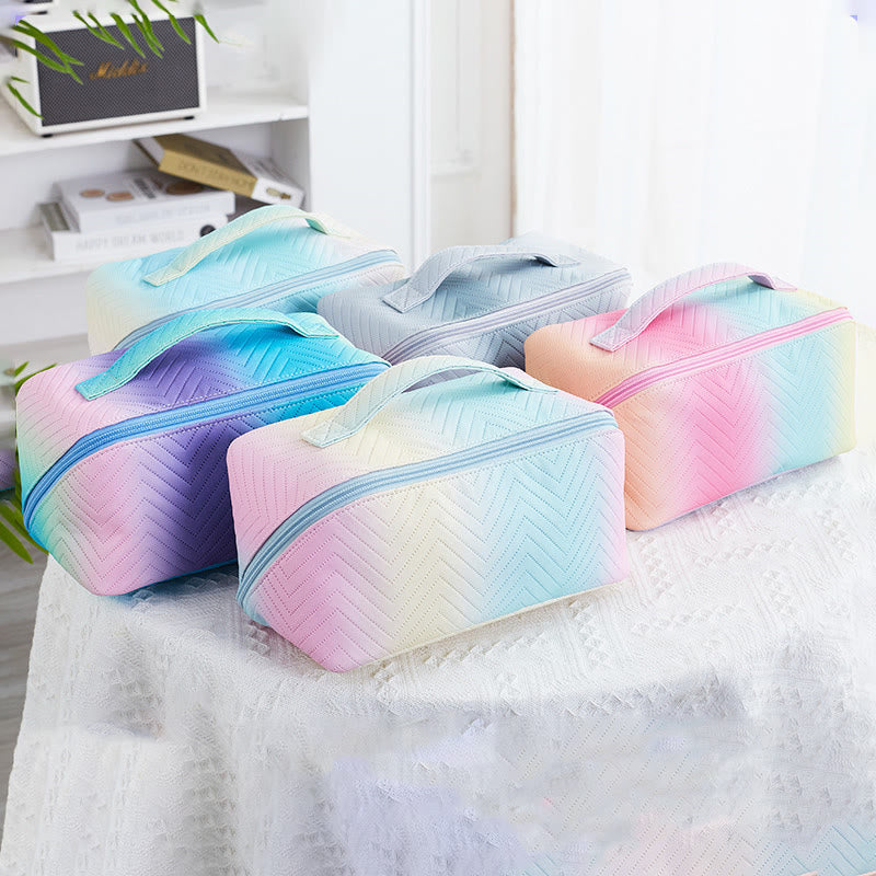 Kosmetiktasche für Damen, Reise-Make-up-Tasche mit Farbverlauf