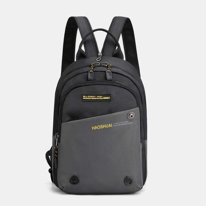 Schultertasche für Herren, lässig, wasserdicht, verstellbare Reißverschlussgurte, Rucksack