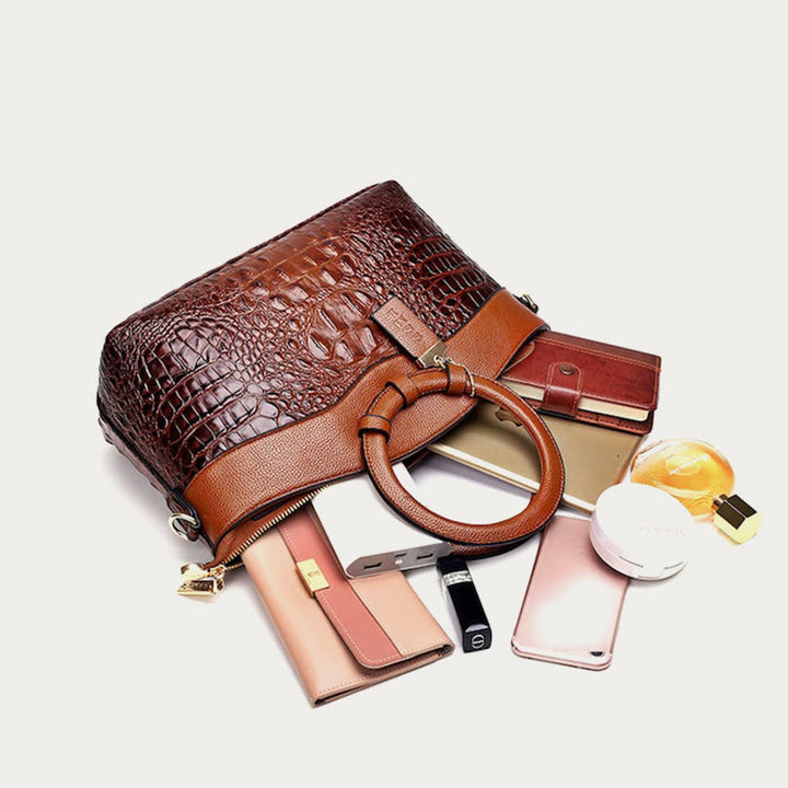 Umhängetasche mit großem Fassungsvermögen und Vintage-Prägung und Henkeltasche