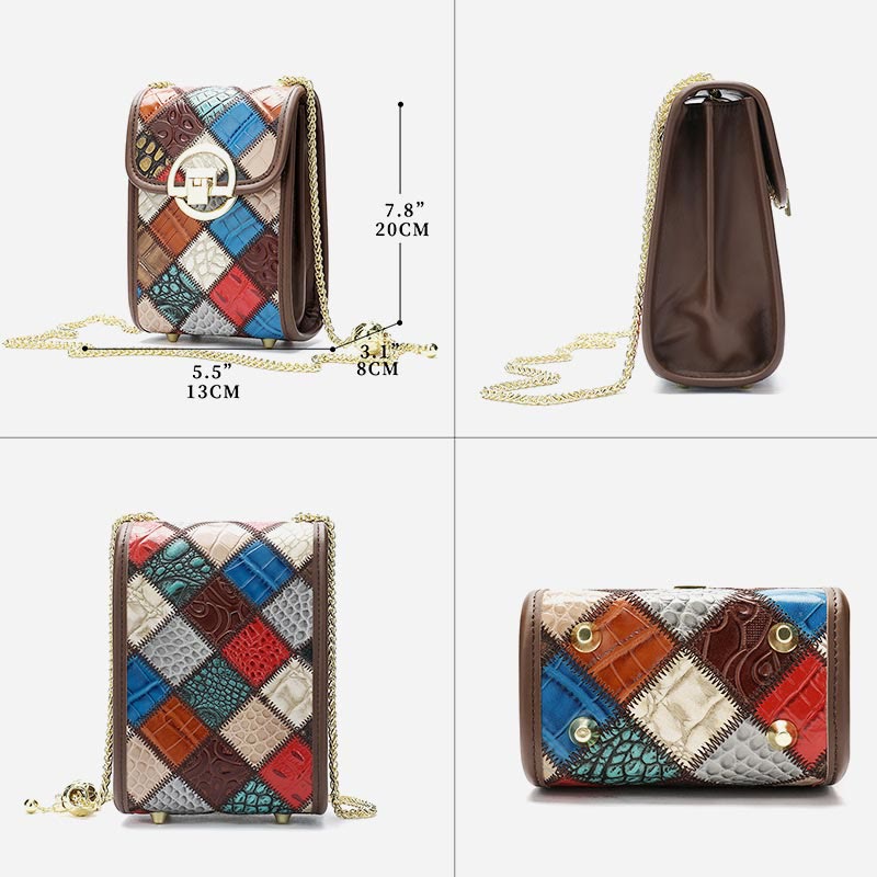 Handytasche für Damen, Mini-Umhängetasche aus echtem Leder