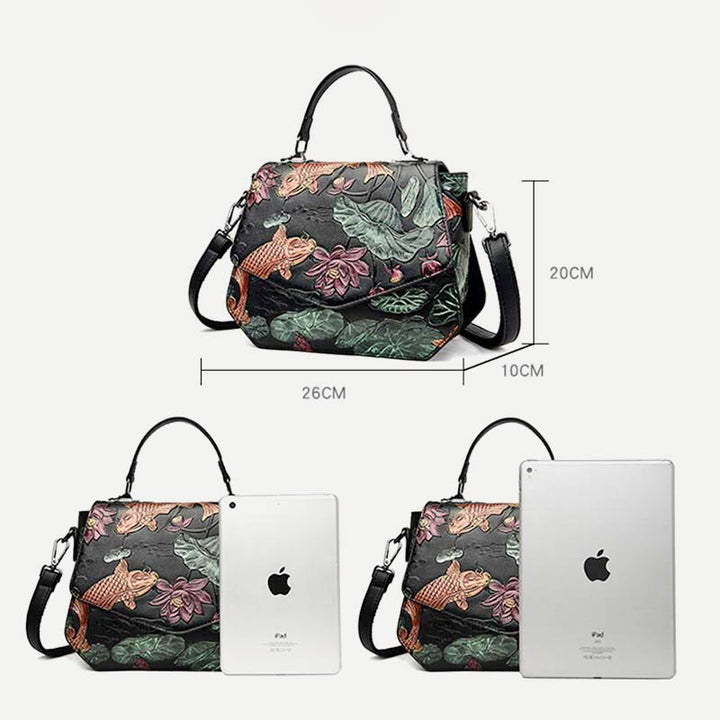 Tasche mit Henkel für Damen, große Kapazität, Umhängetasche mit ethnischer Prägung