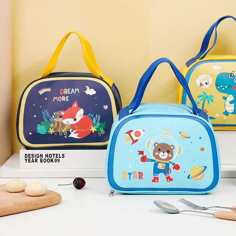 Lunchpaket für den täglichen Gebrauch, mit Cartoon-Tierdruck, süße Thermotasche