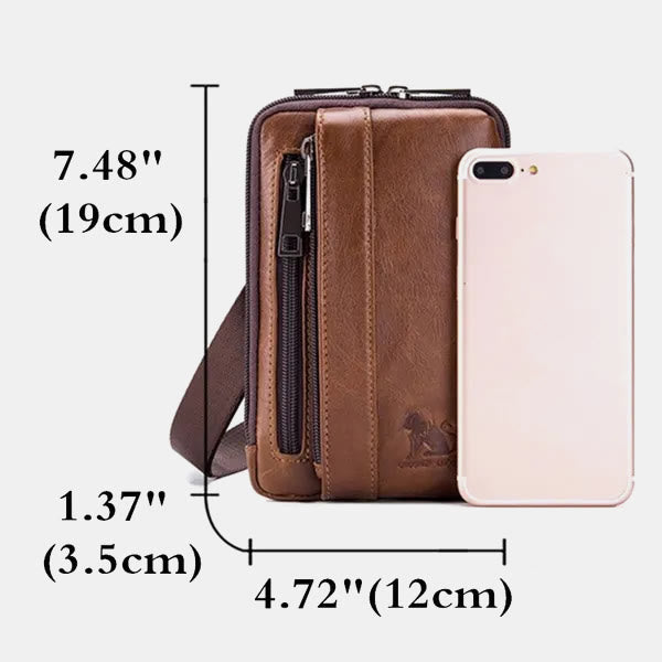 2-Wege-Verwendung Echtleder Gürtelschlaufe Holster Mini Umhängetasche