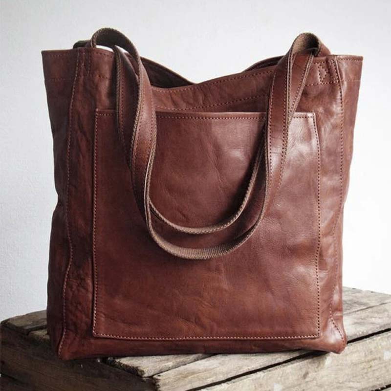 Extra große Tragetasche aus weichem PU-Leder für Damen