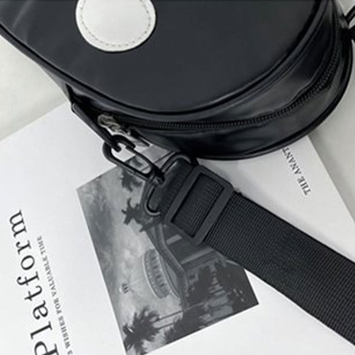 Umhängetasche für den Außenbereich, lustiges gesichtsloses Muster, Lederpaket