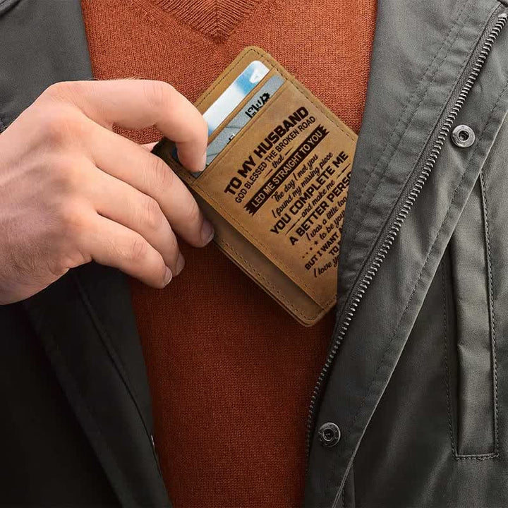 Graviertes Leder-Portemonnaie, Kartenhalter, Geschenk für Sohn, Ehemann, Enkel, Freund