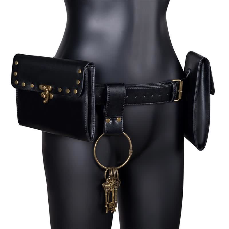 Mittelalterliche Renaissance-Gürteltasche, Gürtelholster mit Gürtel-Schlüsselanhänger