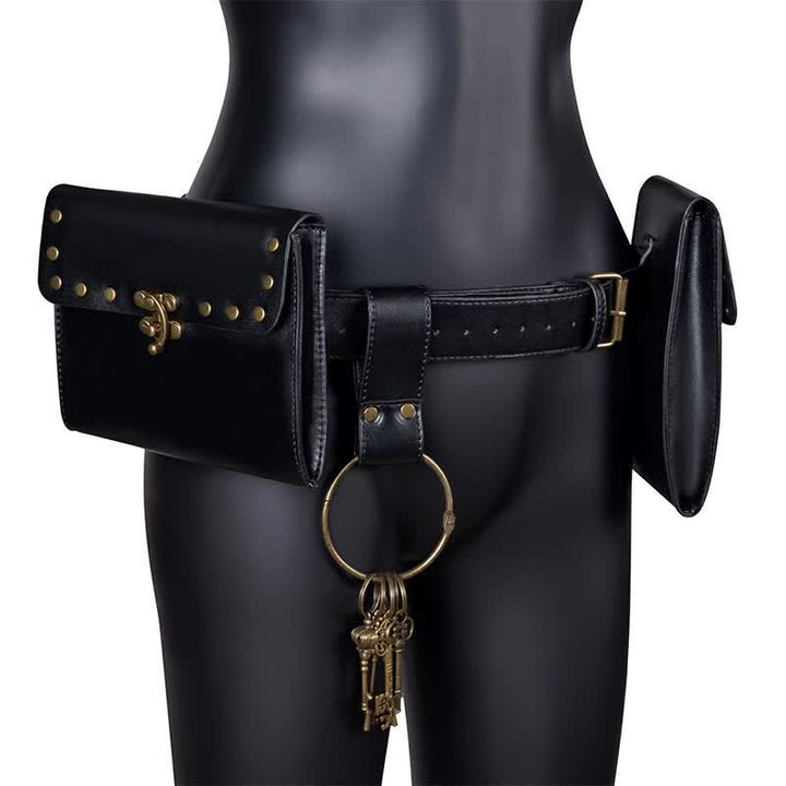 Mittelalterliche Renaissance-Gürteltasche, Gürtelholster mit Gürtel-Schlüsselanhänger