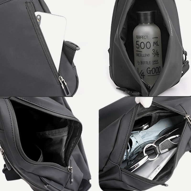 Schultertasche für Herren, multifunktional, wasserdicht, lässig, Umhängetasche
