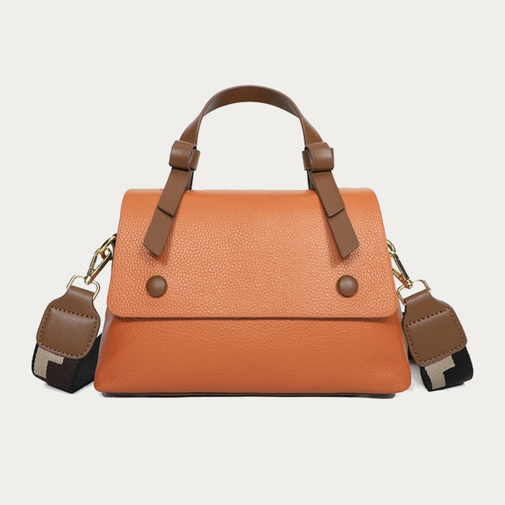Retro-Tasche mit Henkel für Damen aus Leder mit Litschi-Muster
