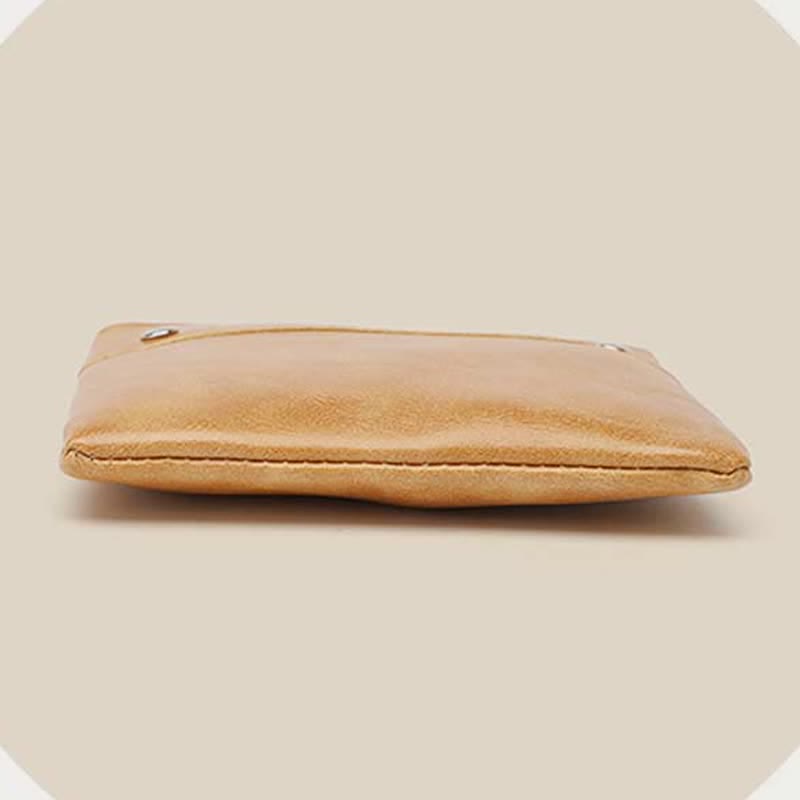 Retro-Münzbeutel aus Leder, Wechselgeldhalter für Damen, Mini-Geldbörse mit Reißverschluss