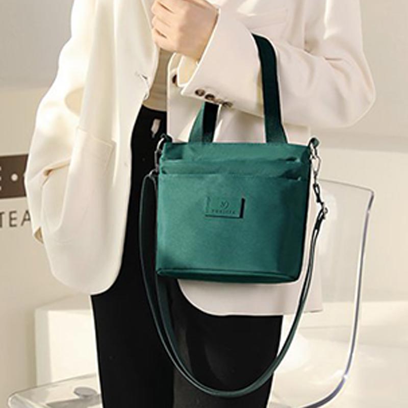 Funktionelle Umhängetasche Schultertasche Mehrere Taschen Leichte einfarbige Handtasche