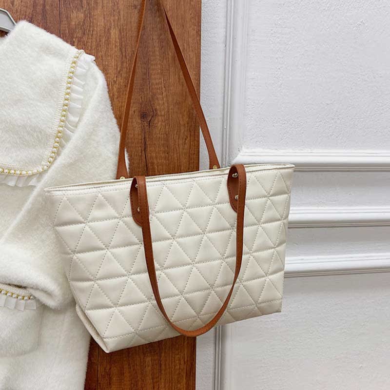Große Kapazität Tragetaschen Gesteppte Leder Schultertasche Damen Handtasche