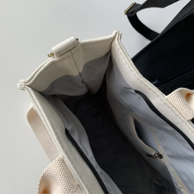 Laptop Tote Handtasche Canvas Schultertasche Aktentasche für Reisen Büro Schule