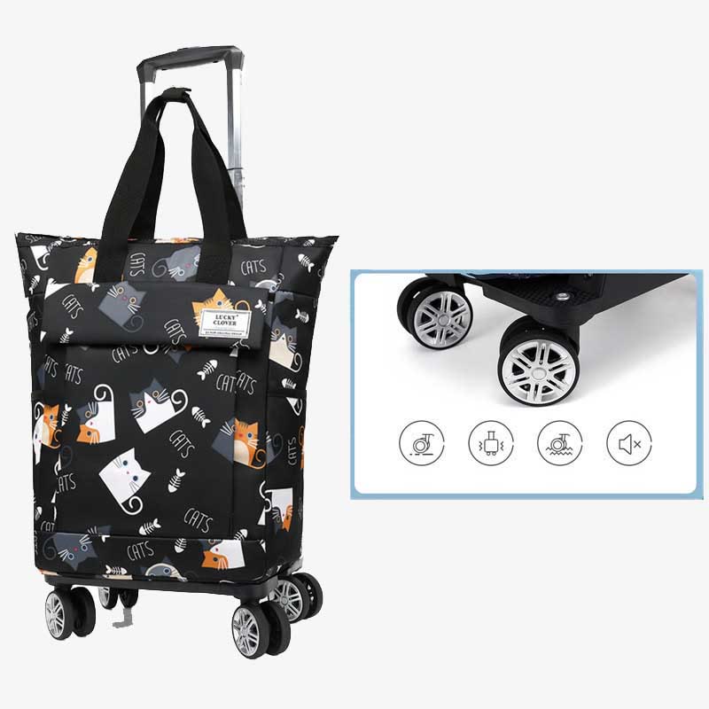 Rolltasche für kurze Reisen, leichte Einkaufshandtasche mit Zugstange