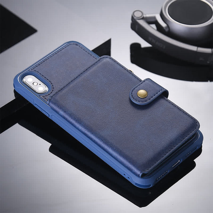 Leder-Brieftaschenhülle mit mehreren Steckplätzen für iPhone Samsung