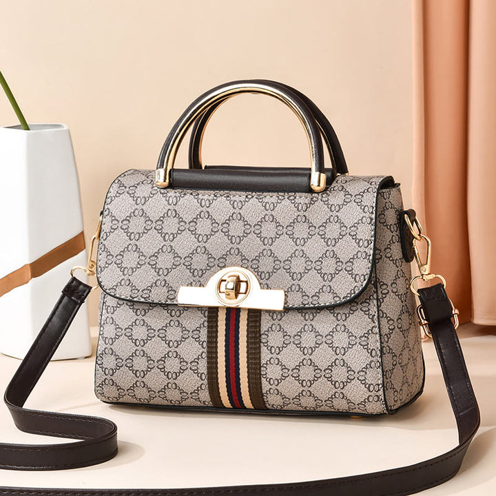 Damen Clamshell Schnalle Handtasche Abnehmbarer Riemen Retro Umhängetasche