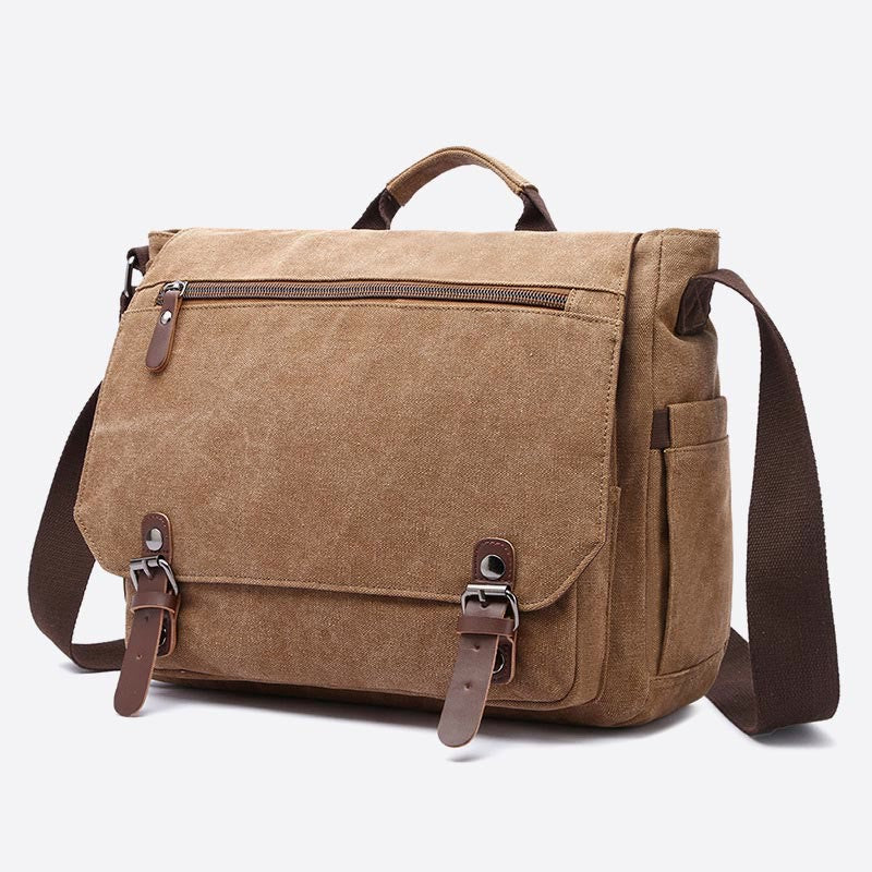 Messenger Bag für Herren, tragbar, großes Fassungsvermögen, Canvas, Business-Aktentasche