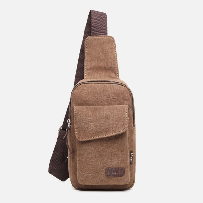 Sling Bag für Herren, multifunktionale Brusttasche aus Canvas für Outdoor-Sport und Freizeit