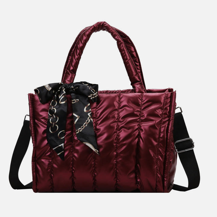 Daunenhandtasche, große Kapazität, abnehmbarer Riemen, Umhängetasche für den Winter