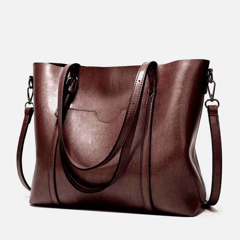 Große Tragetasche im Vintage-Stil mit großer Kapazität und Volltonfarbe