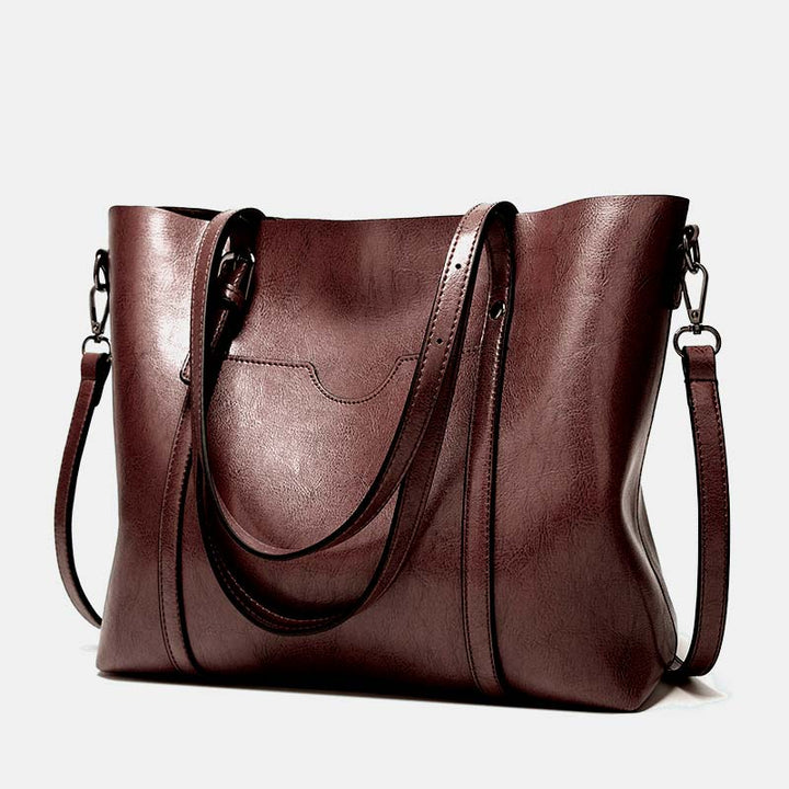 Große Tragetasche im Vintage-Stil mit großer Kapazität und Volltonfarbe