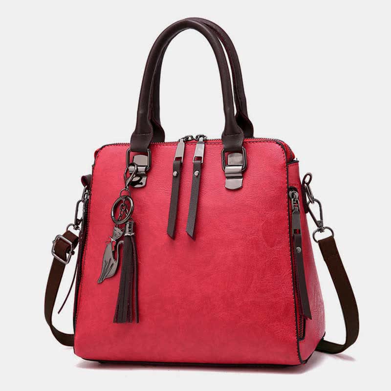 Handtaschen Geldbörsen für Frauen Vegan Leder Top-Griff Schultertasche mit Reißverschluss