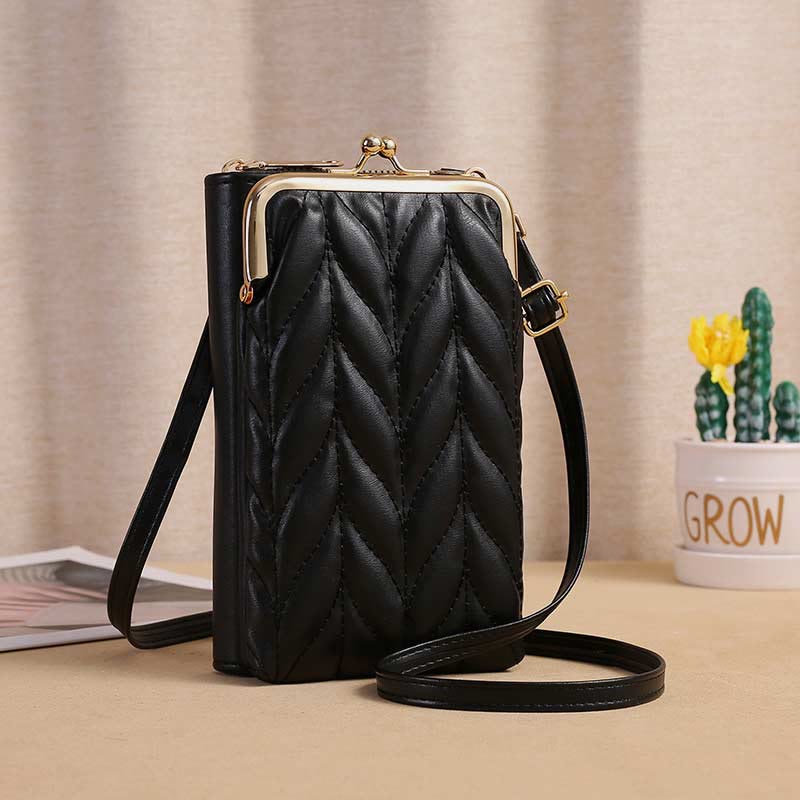 Leder-Handytasche für Damen, große Kapazität, Umhängetasche, Münzgeldbörse