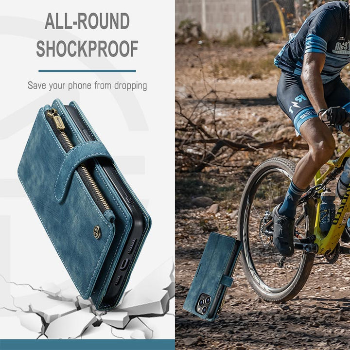 Retro-Handytasche aus Leder für iPhone und Samsung mit Münzfach