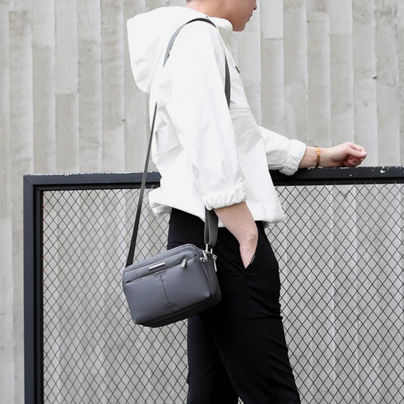 Umhängetasche mit mehreren Taschen für Herren, leichte Mini-Umhängetasche aus Nylon