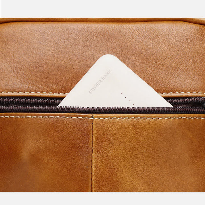 Kleine Umhängetasche aus Leder für Herren, Retro-Arbeits- und Business-Schulterhandtasche