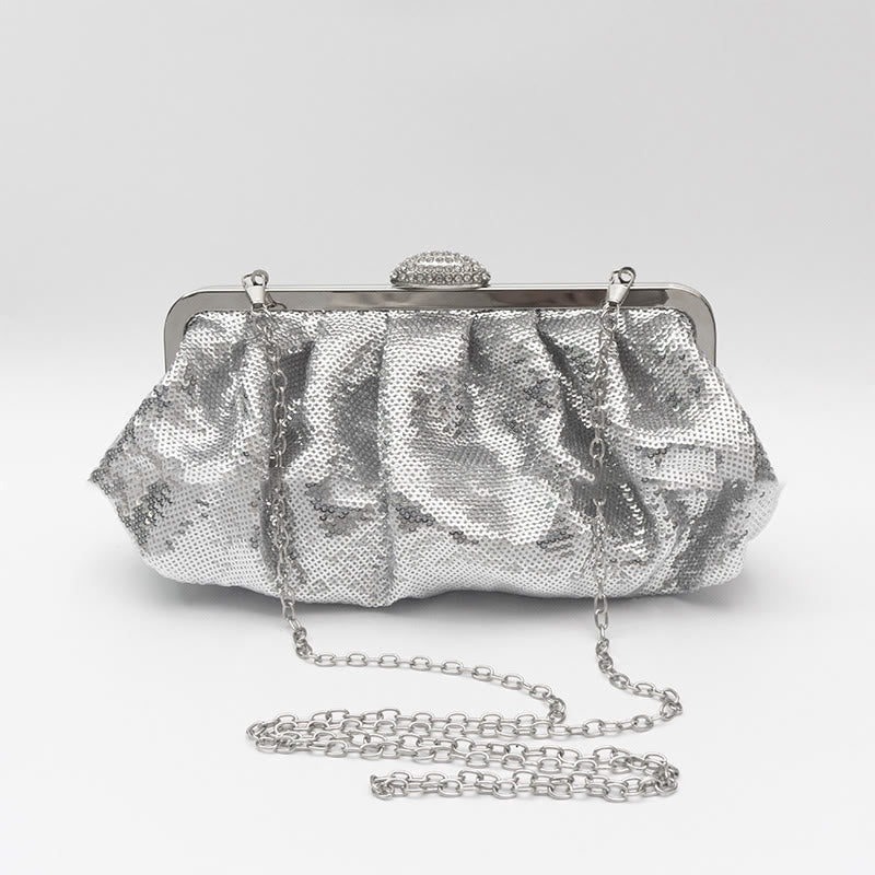 Abendtasche für Damen, mehrfarbige Party-Clutch mit Perlen, Pailletten und Diamanten