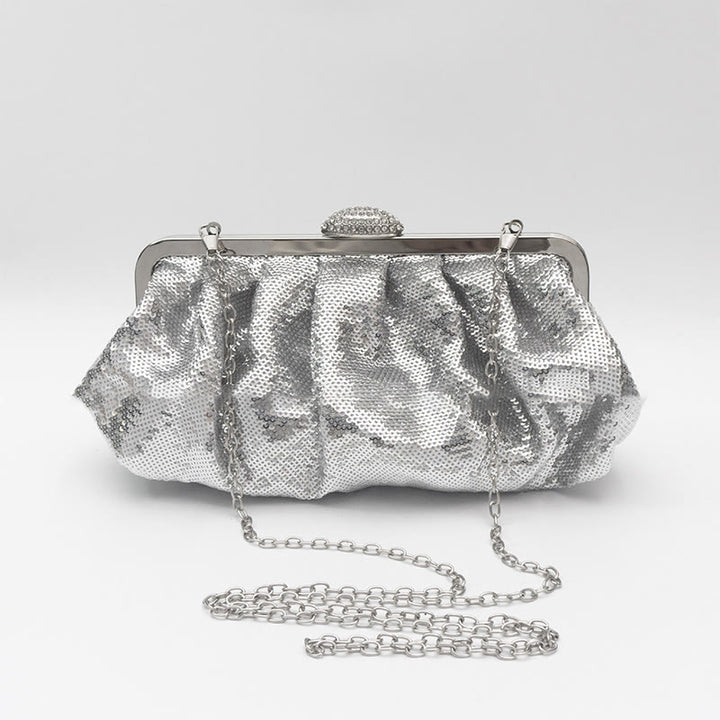 Abendtasche für Damen, mehrfarbige Party-Clutch mit Perlen, Pailletten und Diamanten