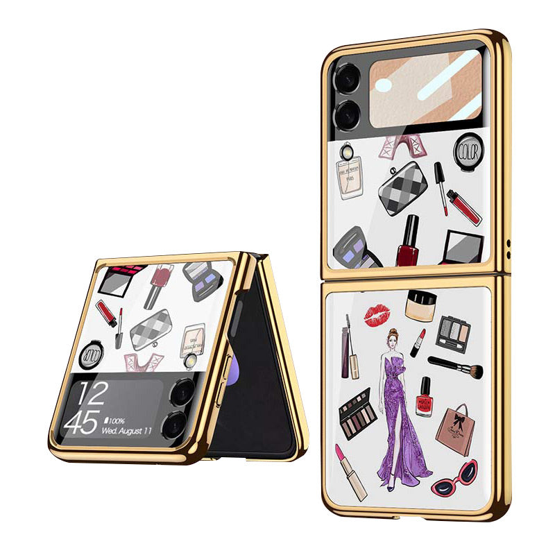 Samsung Galaxy Z Flip 3 Hülle Floral Premium Dünn Transparent Hart PC Handyhülle