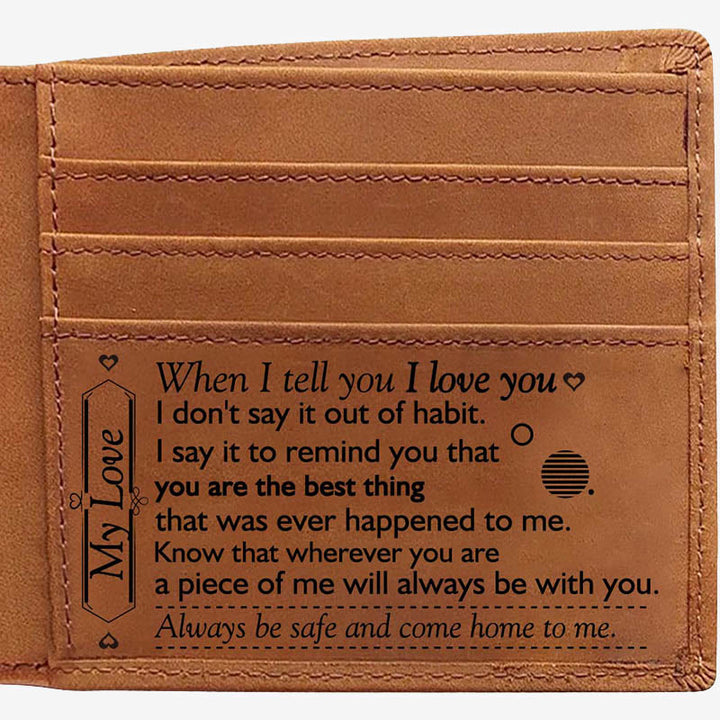 Dünne Brieftasche für die Familie, mit Laser-Inschrift, Leder, Geldbörse, Geschenk