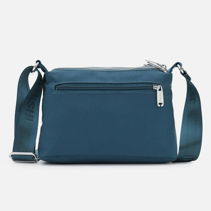 Kleine Umhängetasche mit dreifachem Reißverschluss, leichte, wasserdichte Nylon-Handtasche für Damen