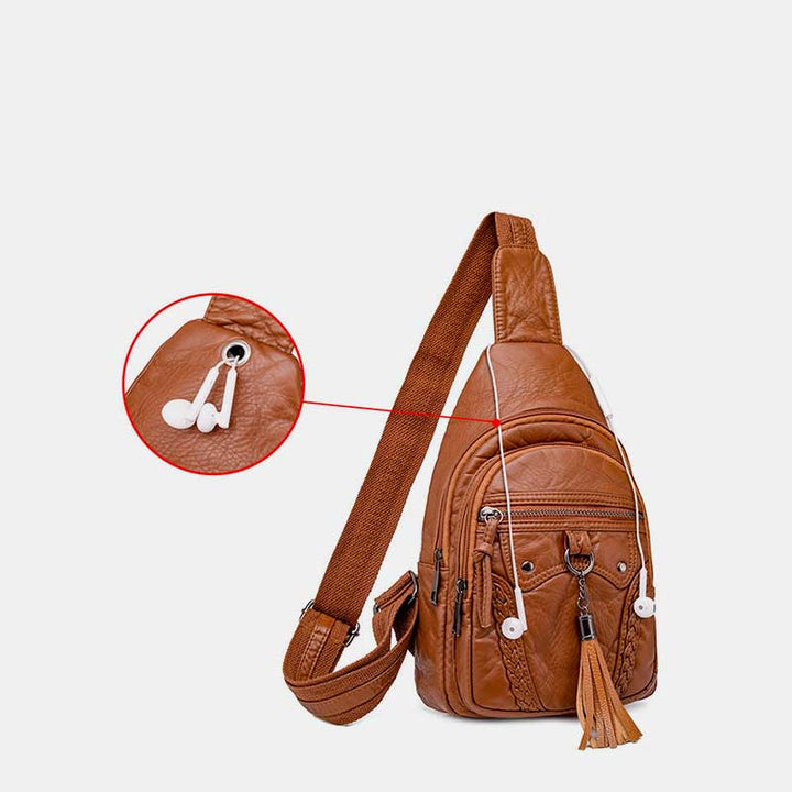 Vintage Schultertasche mit großem Fassungsvermögen