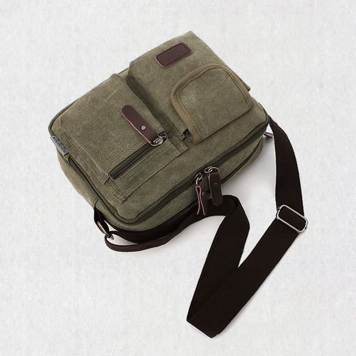 Retro Herren Canvas Messner Bag Casual Satchel Umhängetasche Schultertasche