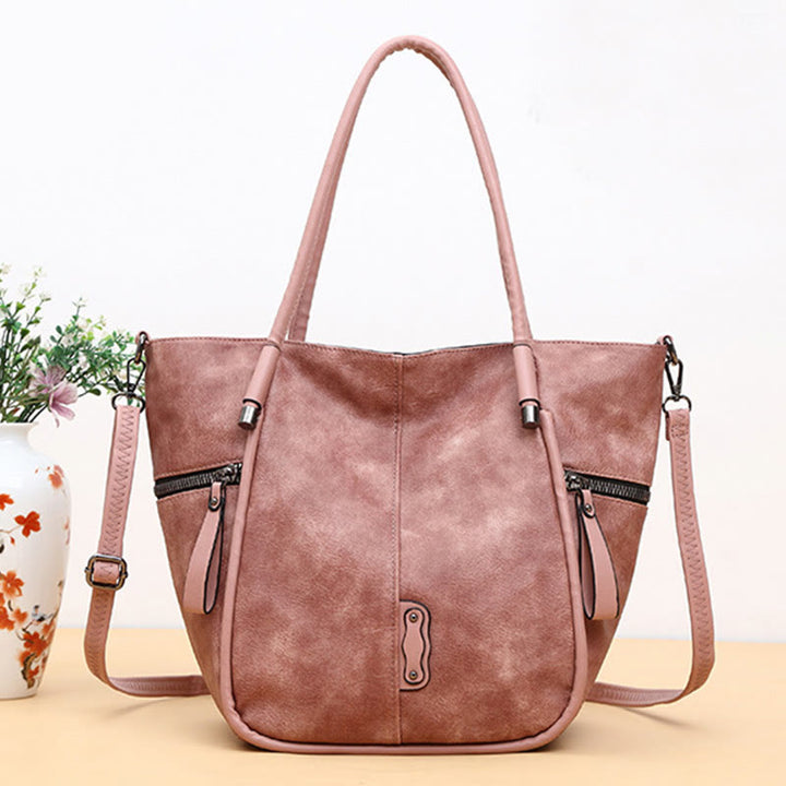Tragetasche für Damen, Vintage, große Kapazität, Handtasche aus PU-Leder