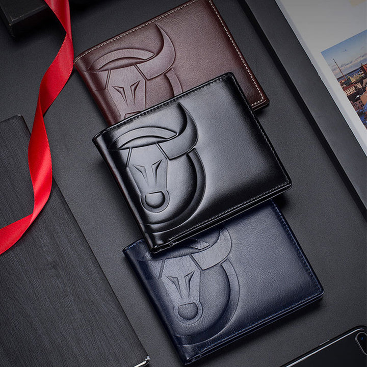 RFID-blockierende Vintage-Geldbörse mit mehreren Steckplätzen und Prägung