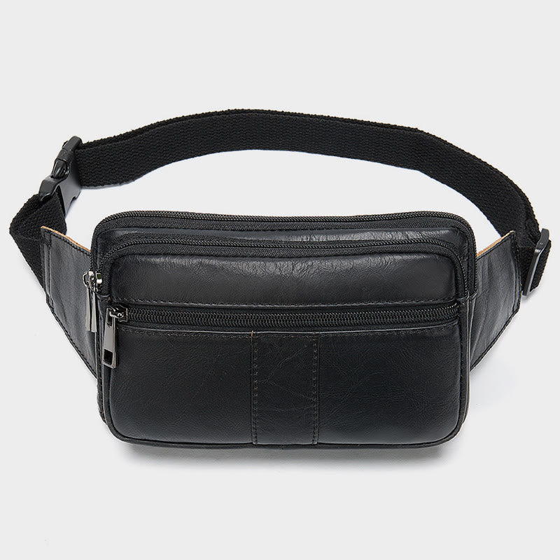 Hüfttasche für Herren, Rindsleder, Outdoor, Laufen, Umhängetasche