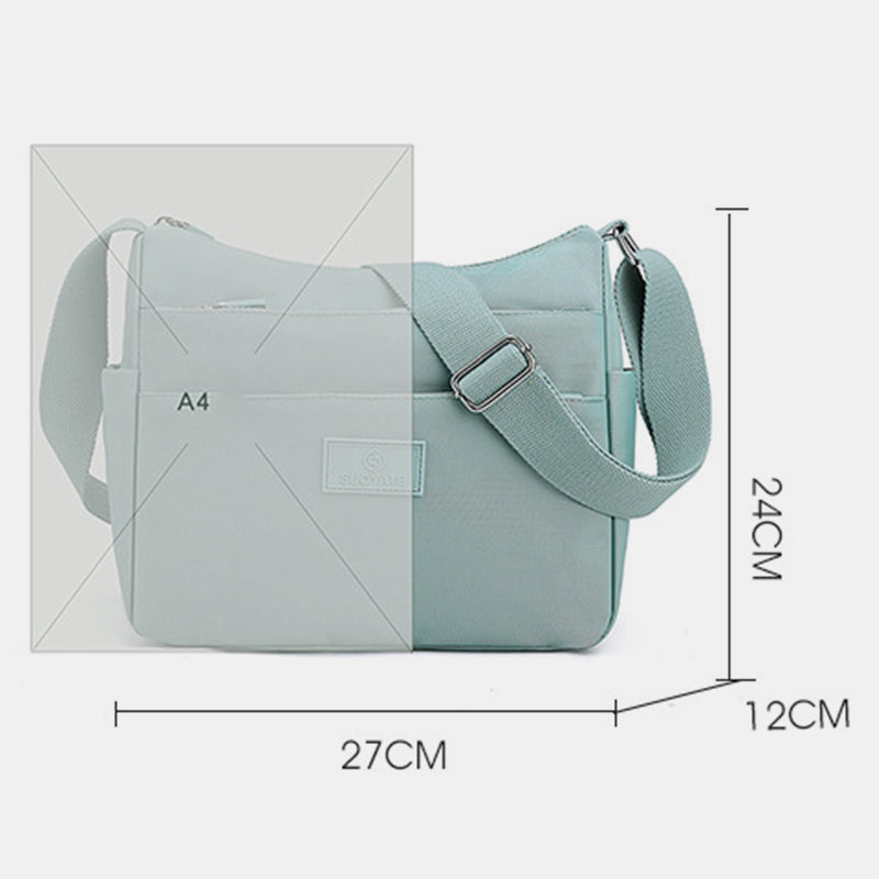 Geräumige Handtaschen mit mehreren Taschen für Damen, einfarbig, lässige Umhängetasche