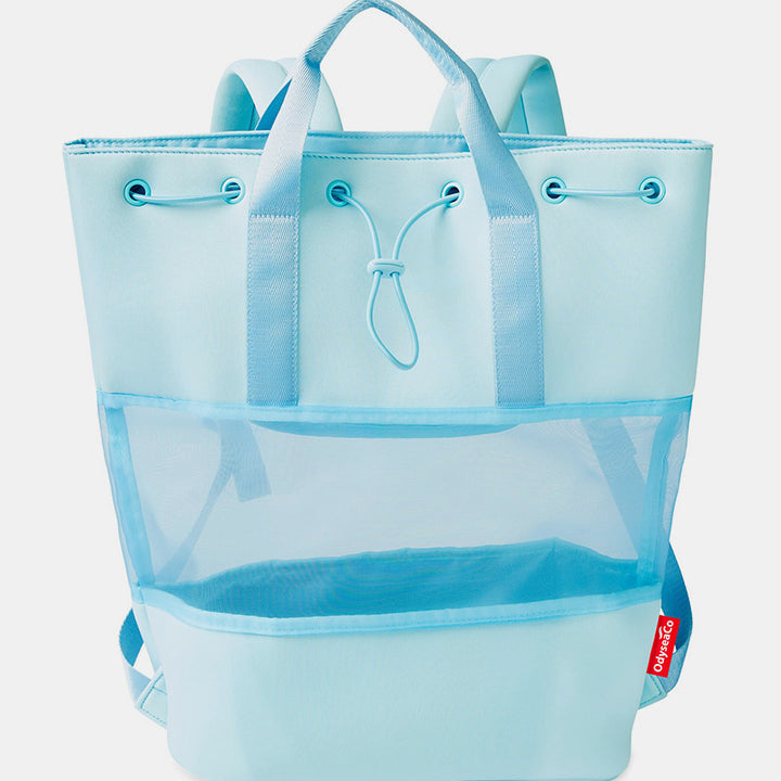 Leichter, modischer Netz-Rucksack für den Strand, Fitnessstudio, Neopren, Handtasche mit Kordelzug