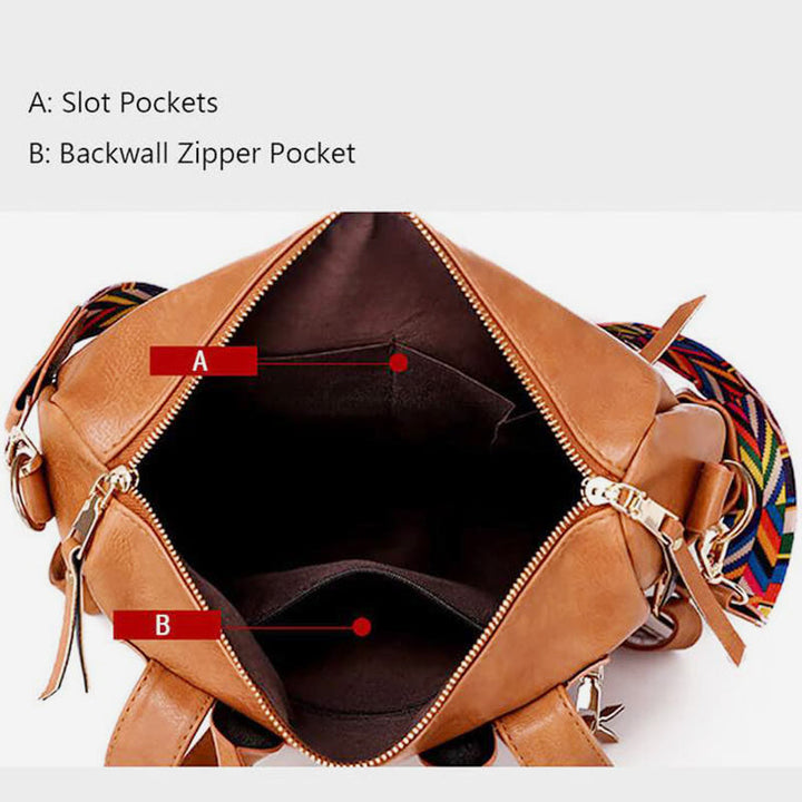 Großer Schulrucksack aus Leder