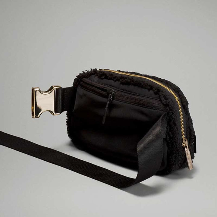Leichte Hüfttasche für Damen und Herren, weiche und warme Schultertasche aus Plüsch