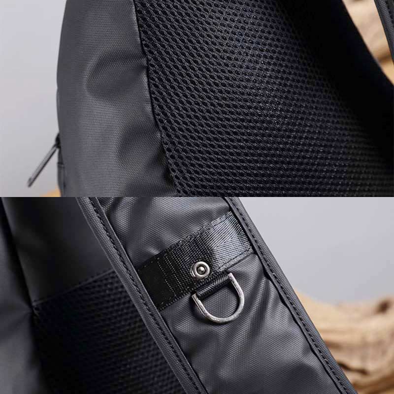 Sling Bag für Herren, schwarze, leichte Umhängetasche aus Nylon