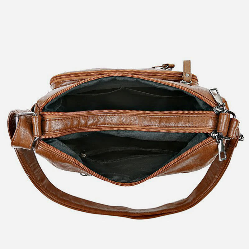 Umhängetasche für Damen, Twist-Design, schlichte Farbe, klassische Geldbörse